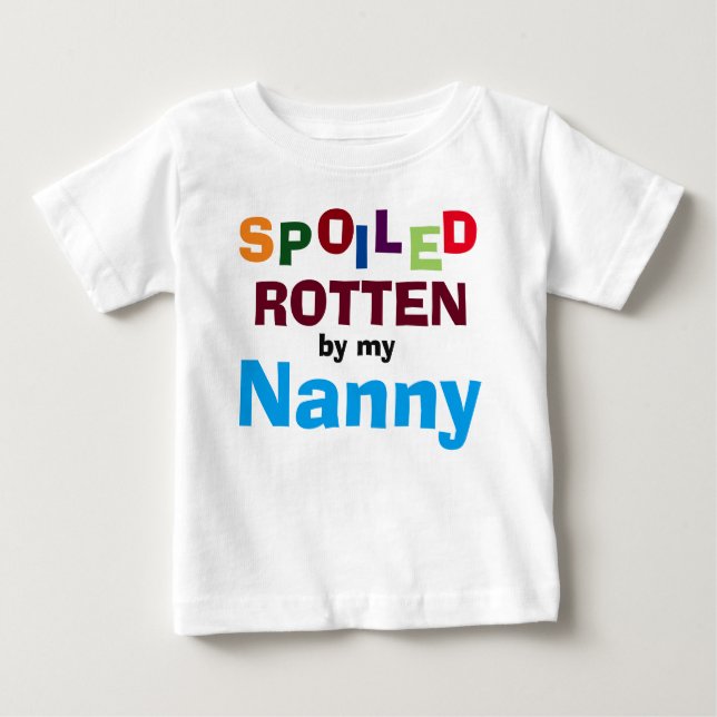Camiseta Para Bebê Irritado Por Minha Nanny Bebê T-Shirt (Frente)