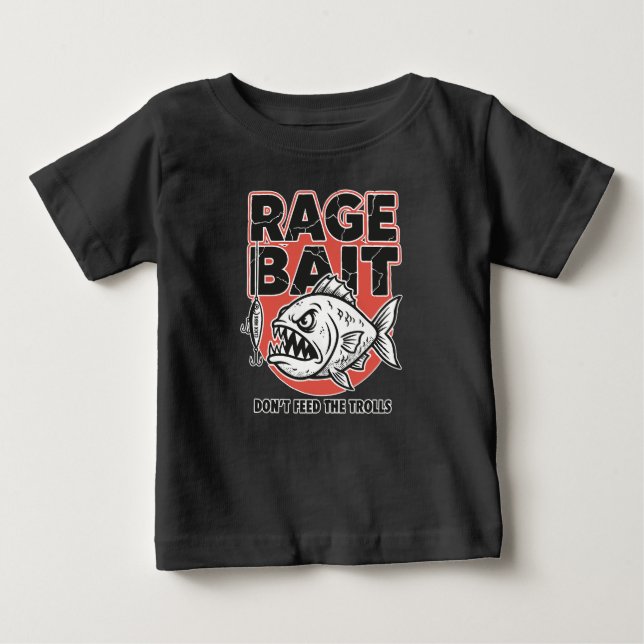 Camiseta Para Bebê Isca de Raiva, Não Alimente os Trolls (Frente)
