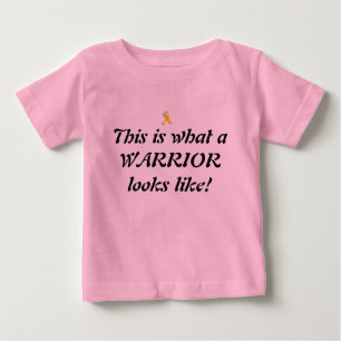 Camiseta Para Bebê Isto é que GUERREIRO olha como! (No rosa)