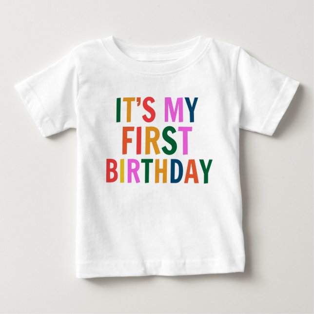 Camiseta Para Bebê  It’s My 1st Birthday (Frente)