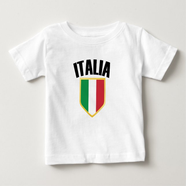 Camiseta Para Bebê Italia Crest Itália Flag (Frente)