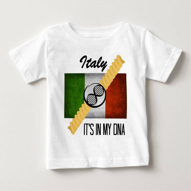 Camiseta Para Bebê Italia está em minha bandeira italiana Rotini da (Frente)