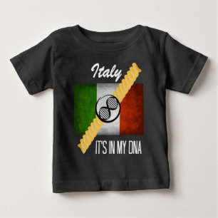 Camiseta Para Bebê Itália Está no meu DNA Molécula Bandeira Italia