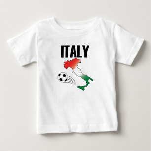 Camiseta Para Bebê Itália Futebol Fan Map Boot Ball