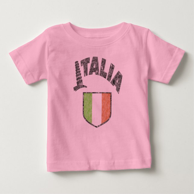 Camiseta Para Bebê Italia Long Sleeve Toddler Shirt (Frente)