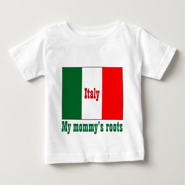 Camiseta Para Bebê Itália, minhas raízes mamães (Frente)