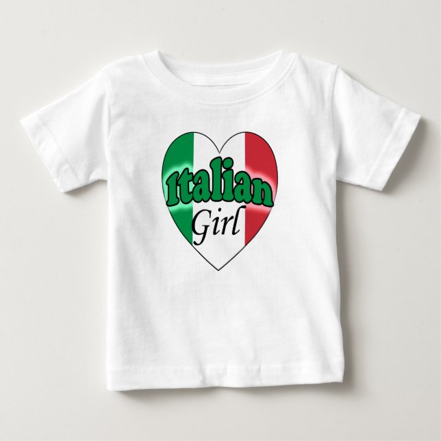 Camiseta Para Bebê Italian Girl (Frente)