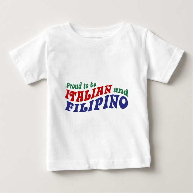 Camiseta Para Bebê Italiano e filipino (Frente)