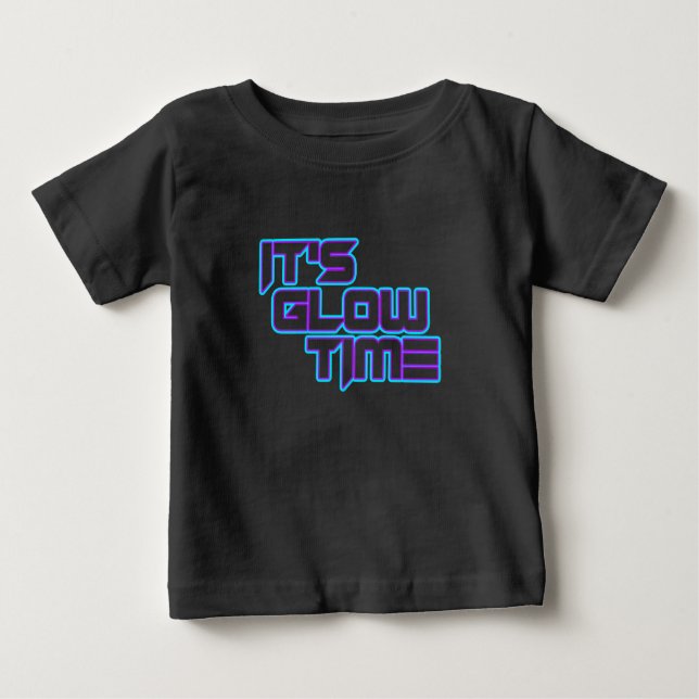 Camiseta Para Bebê It's Glow Time Neon Lights Glow in the Dark Party (Frente)