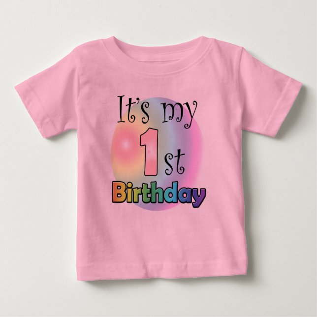 Camiseta Para Bebê It's my 1st birthday (girl) (Frente)