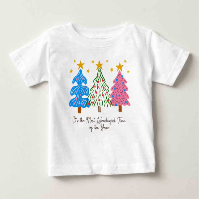 Camiseta Para Bebê It's The Most Wonderful Time Christmas  (Frente)