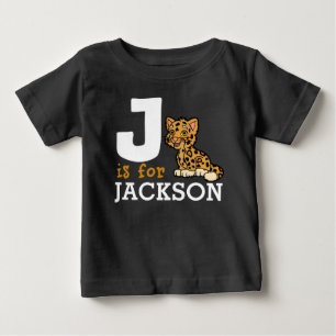 Camiseta Para Bebê J é personalizado para JAGUAR & Kids Name