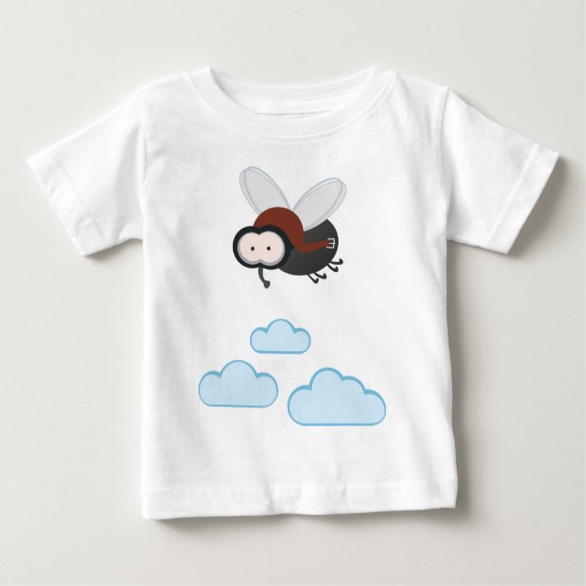Camiseta Para Bebê J fly assim alto - disco Stubenfliege (Frente)
