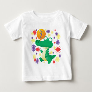Camiseta Para Bebê Jacaré do segundo aniversário