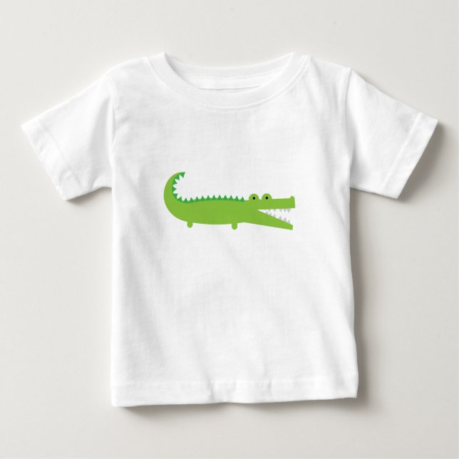 Camiseta Para Bebê Jacaré verde (Frente)