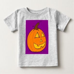 Camiseta Para Bebê Jack o' Lanterna Criança Roxa