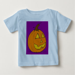 Camiseta Para Bebê Jack o' Lanterna Criança Roxo T-Shirt