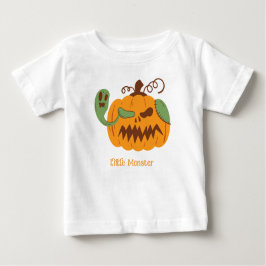 Camiseta Para Bebê Jack-o-Lanterna e Ossos Louco Halloween