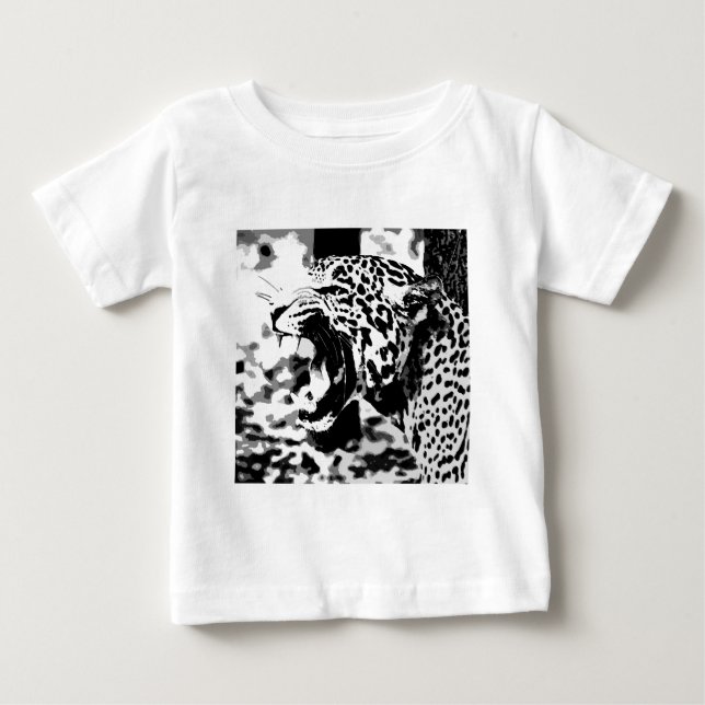 Camiseta Para Bebê Jaguar Rugindo (Frente)