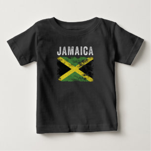 Camiseta Para Bebê Jamaica Flag Dissipado - Bandeira jamaicana