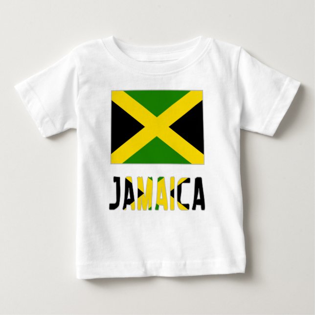 Camiseta Para Bebê Jamaican Flag e Jamaica (Frente)