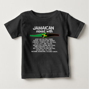 Camiseta Para Bebê Jamaicano Misturado com Jamaica Proud Group Matchi