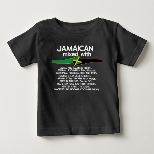 Camiseta Para Bebê Jamaicano Misturado com Jamaica Proud Group Matchi (Frente)