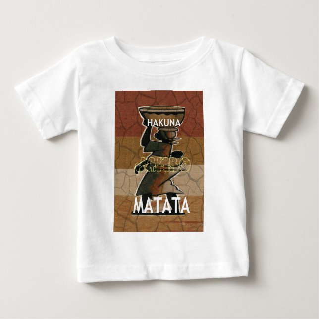 Camiseta Para Bebê Jambo Habari Hakuna Matata. (Frente)