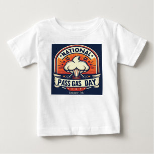 Camiseta Para Bebê Jan 7 - Dia Nacional do Gás de Passagem