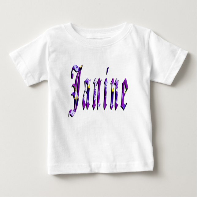 Camiseta Para Bebê Janine, Name, Logo, Baby Girls Pink Raglan T-shirt (Frente)