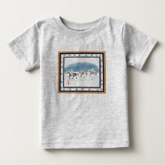 Camiseta Para Bebê Japanese horse samurai art equestrian sumi