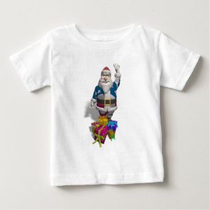 Camiseta Para Bebê Jaqueta da bandeira de Papai Noel E.U.