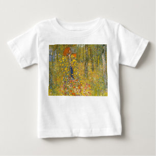 Camiseta Para Bebê Jardim de Fazenda Gustav Klimt com Crucifix