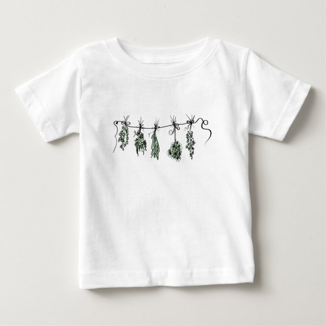 Camiseta Para Bebê Jardim Herbário (Frente)