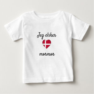 Camiseta Para Bebê Jeg Elsker Mormor