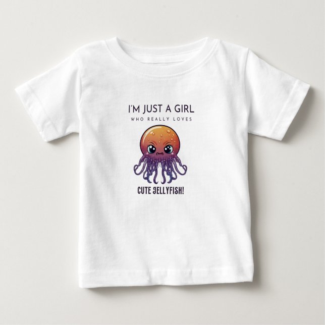 Camiseta Para Bebê Jellyfish, sou apenas uma garota que ama (Frente)
