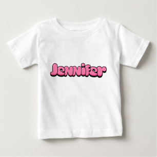 Camiseta Para Bebê Jennifer Pink Baby T-Shirt
