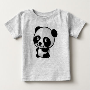 Camiseta Para Bebê Jérsei bonito da multa da panda do bebê