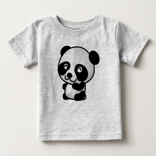 Camiseta Para Bebê Jérsei bonito da multa da panda do bebê (Frente)