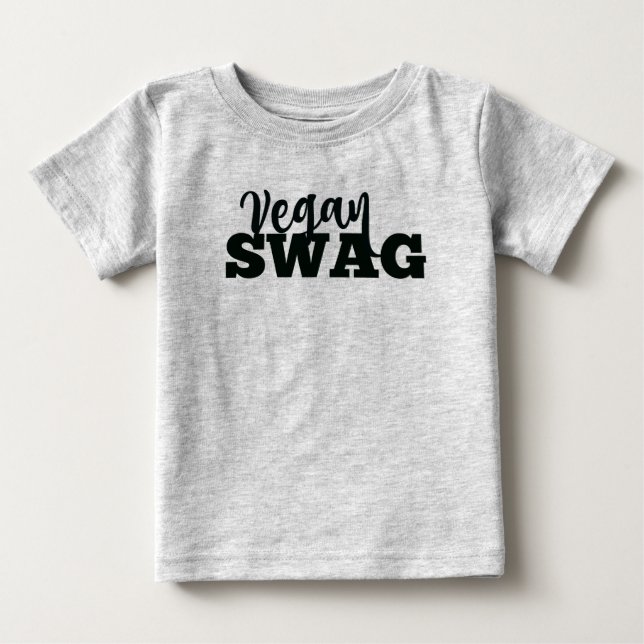 Camiseta Para Bebê Jérsei do bebê dos GANHOS do VEGAN (Frente)