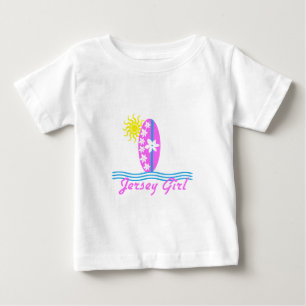 Camiseta Para Bebê Jérsei Rapariga Bebê Bodô Surfboard Rosa W/Sun