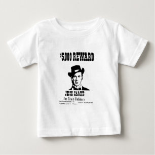 Camiseta Para Bebê Jesse James Procurado