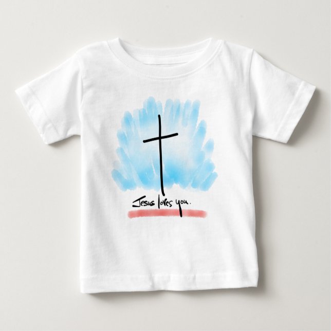 Camiseta Para Bebê JESUS ADORA A SUA T-Shirt (Frente)