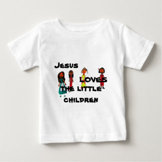 Camiseta Para Bebê Jesus ama as crianças pequenas