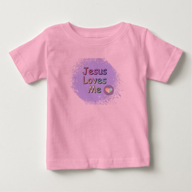 Camiseta Para Bebê Jesus ama-me (Frente)
