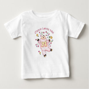 Camiseta Para Bebê Jesus ama-me cordeiro da dança
