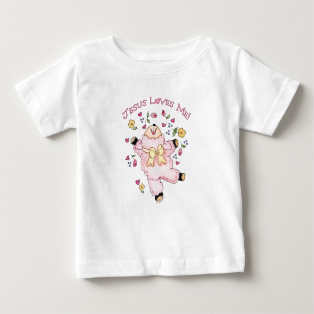 Camiseta Para Bebê Jesus ama-me cordeiro da dança (Frente)