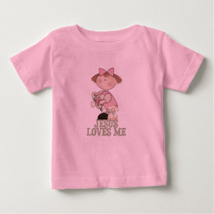 Camiseta Para Bebê Jesus ama-me menina