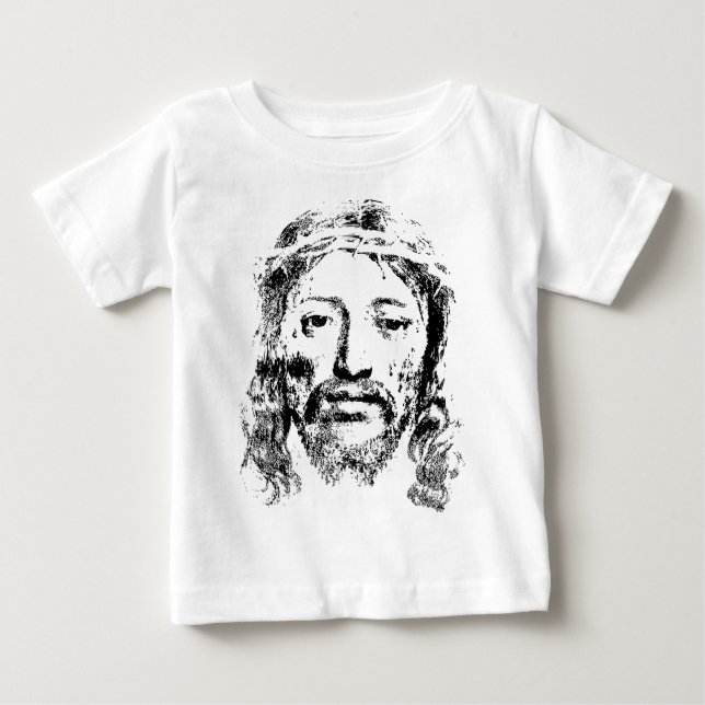 Camiseta Para Bebê Jesus Cristo, Retrato (Frente)