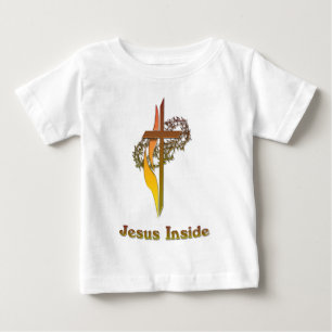 Camiseta Para Bebê Jesus Dentro 